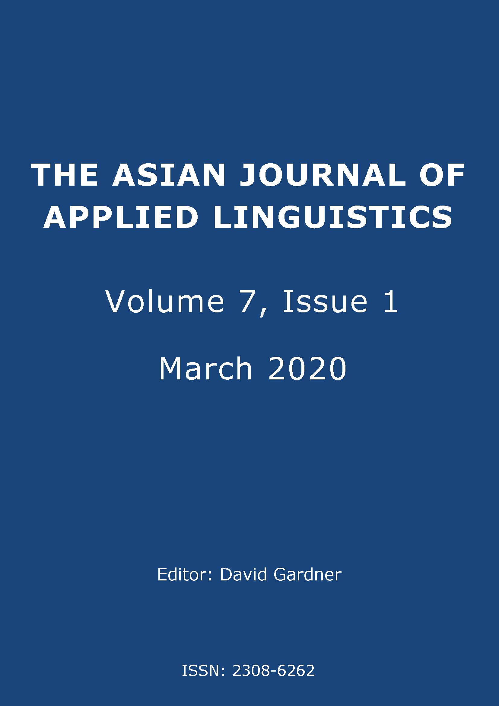 The Asian Journal of Applied Linguistics, Volume 7, Issue 1. March 2020.