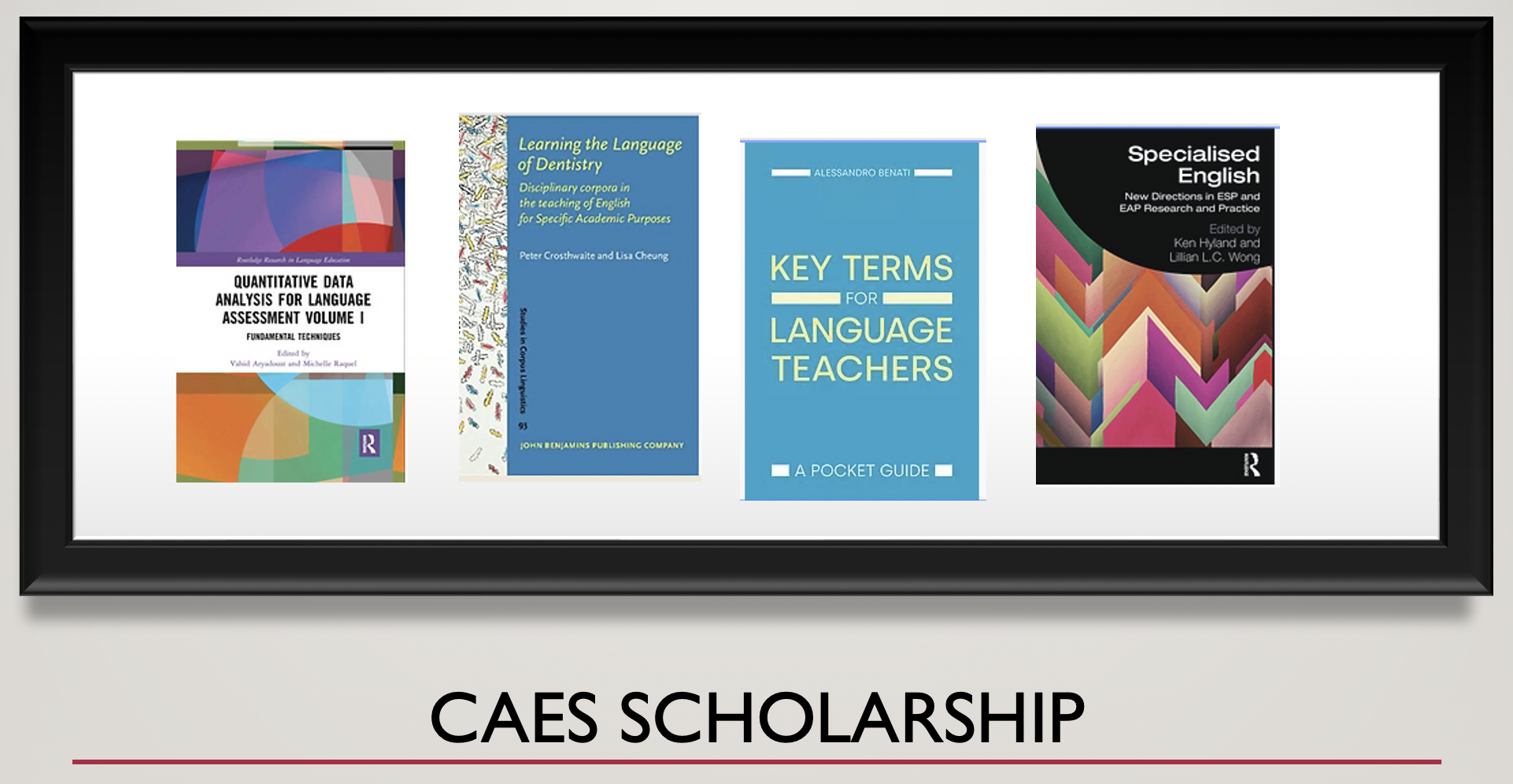 Poster Images - CAES ScholarshipCAES embraces a scholarship-informed teaching approach which provides a range of benefits to our staff and students. Through our thematic teams in Materials Development, Classroom Pedagogy and Assessment Practices, CAES staff apply the knowledge and skills gained in scholarship to their teaching curriculum and activities, demonstrating continuous development, innovation and improvement in their teaching practice.  https://www.caesscholarship.hku.hk/